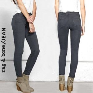 Rag & Bone  - Skinny Jean - Distressed Charcoal Gray - 26